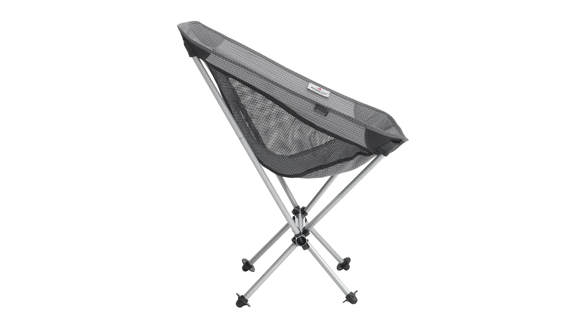 Portable camping chair with mesh back and metal frame for outdoor adventures