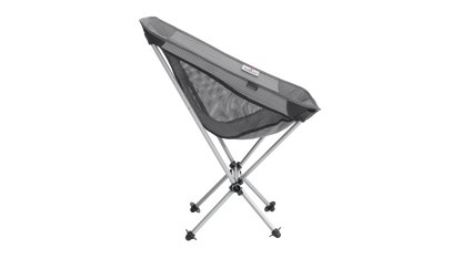 Portable camping chair with mesh back and metal frame for outdoor adventures