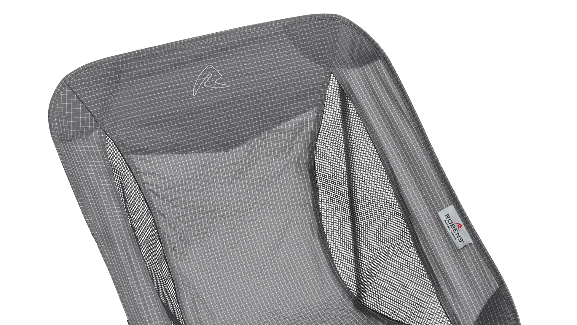 Robens camping chair with mesh back and gray fabric design