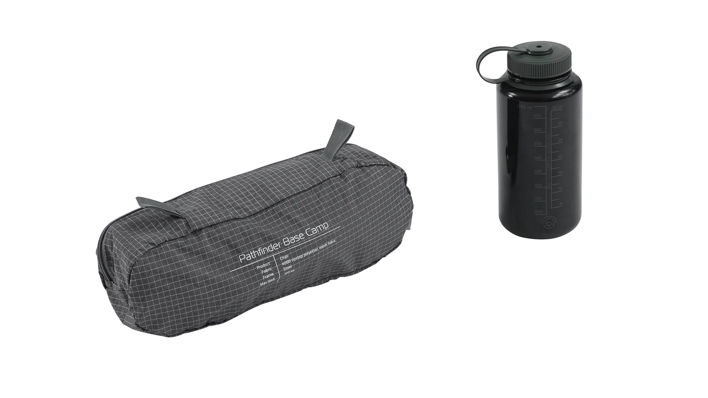 Pathfinder Base Camp chair bag and black water bottle for camping adventures