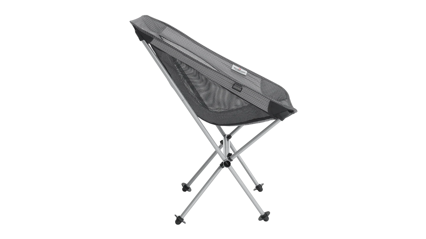 Portable camping chair with mesh back, aluminum frame, and foldable design for outdoor adventures