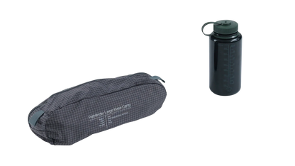 Pathfinder Large Base Camp gear bag and green water bottle for outdoor adventures