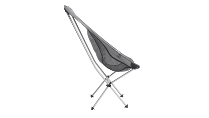 Portable camping chair with mesh back and metal frame for outdoor adventures