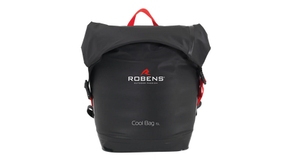 Robens Cool Bag 15L black waterproof outdoor cooler with red accents for camping and adventures