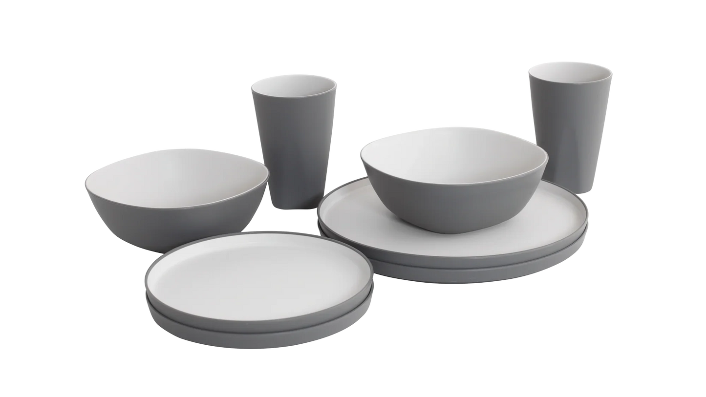 Outwell Gala 2 Person Dinner Set Grey Mist
