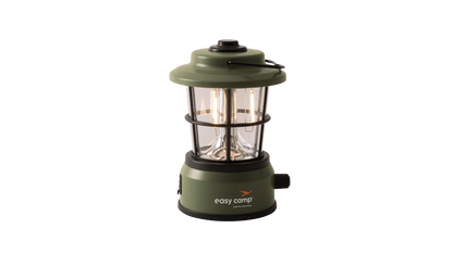 Easy Camp LED camping lantern with vintage filament bulbs, perfect for outdoor adventures and caravanning