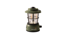 Easy Camp LED camping lantern with warm filament bulbs, perfect for outdoor adventures and caravanning trips.