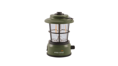 Easy Camp LED camping lantern with protective cage, ideal for outdoor adventures and camping trips