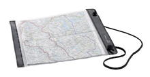 Waterproof map case for camping and outdoor adventures with easy-camp branding
