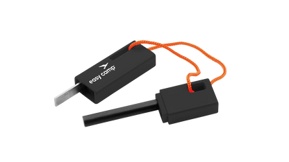 Easy Camp fire steel and striker with orange cord for outdoor camping gear