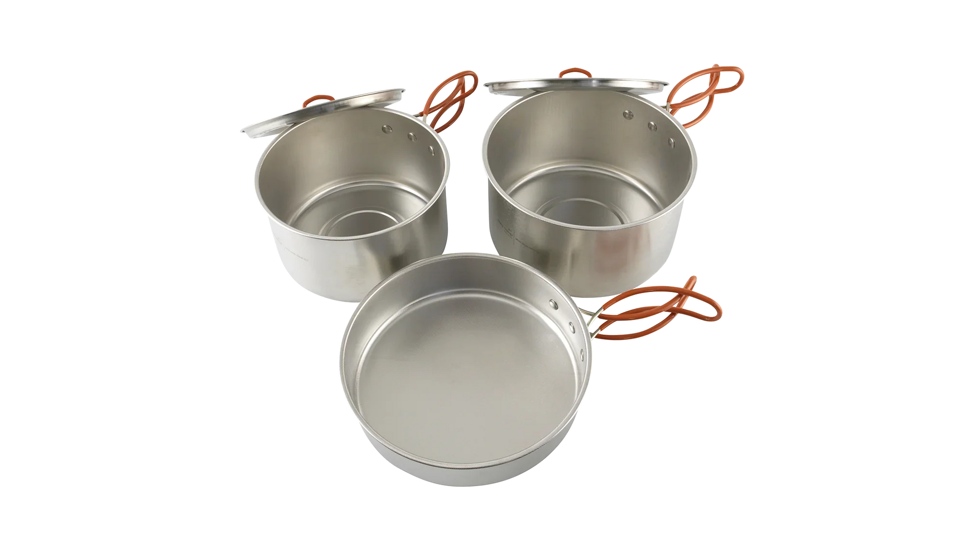 Portable camping cookware set with pots and pan for outdoor cooking adventures
