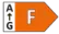 Orange directional arrow with A, G, and F symbols for outdoor gear navigation