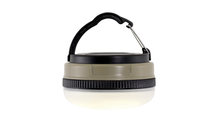 Portable camping lantern with handle and bright LED light for outdoor adventures