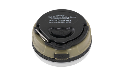 Compact 1800mAh camping lantern with 180 lumens, ideal for outdoor adventures and caravanning.