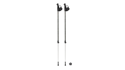 Adjustable hiking poles with ergonomic grips and trekking tips for outdoor adventures