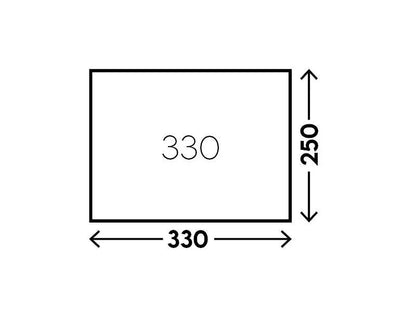 330x250 dimension diagram for outdoor gear sizing