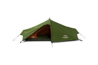 Vango Apex Compact camping tent with green exterior and open entrance, ideal for outdoor adventures