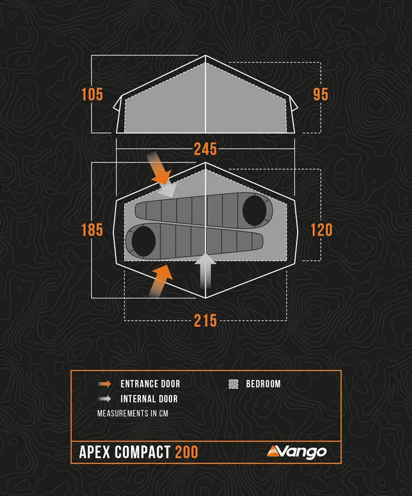 Vango Apex 200 Compact Backpacking Tent 2026