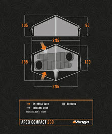 Vango Apex 200 Compact Backpacking Tent 2026