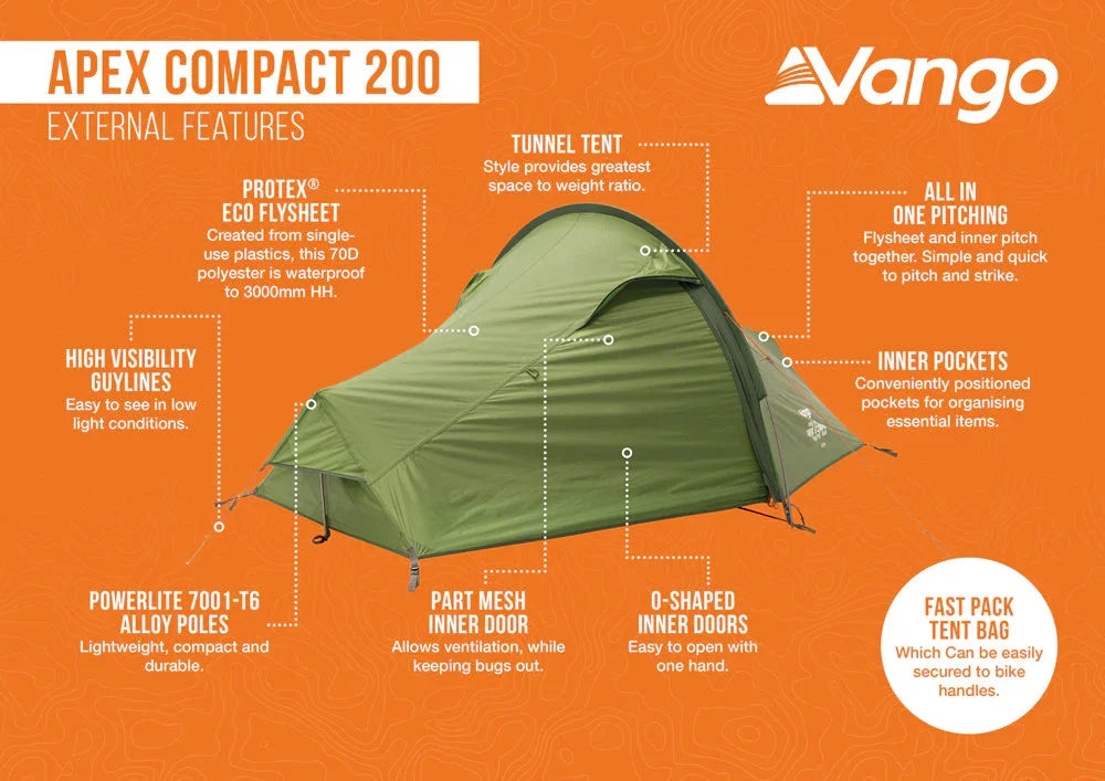 Vango Apex 200 Compact Backpacking Tent 2026