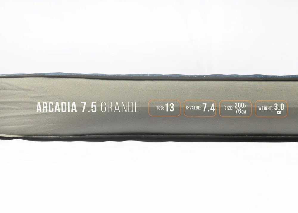 Arcadia 7.5 Grande sleeping mat with TOG 13, R-value 7.4, 200x76cm, 3.0kg for camping and outdoor adventures