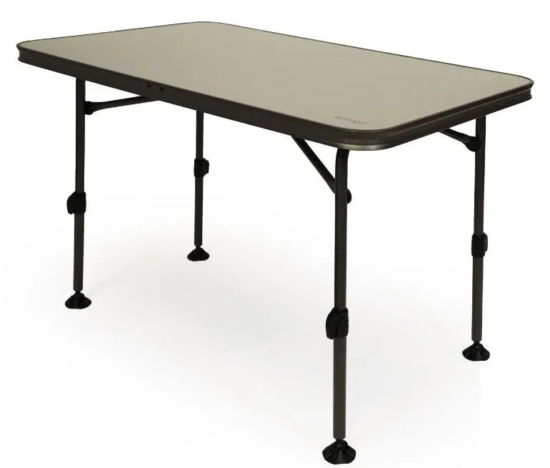 Portable folding camping table with adjustable legs for outdoor adventures and caravanning
