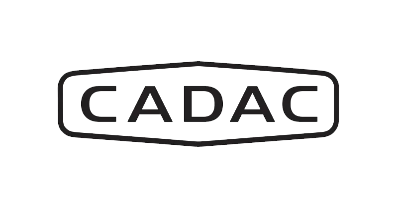 The CADAC brand logo in black text inside a rounded hexagonal outline on a plain white background.