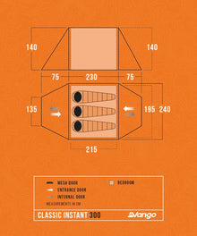 Vango Classic Instant 300 Orange 2026