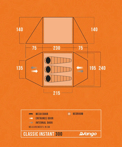 Vango Classic Instant 300 Orange 2026