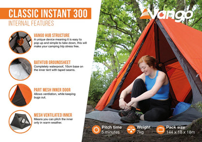 Vango Classic Instant 300 Orange 2026