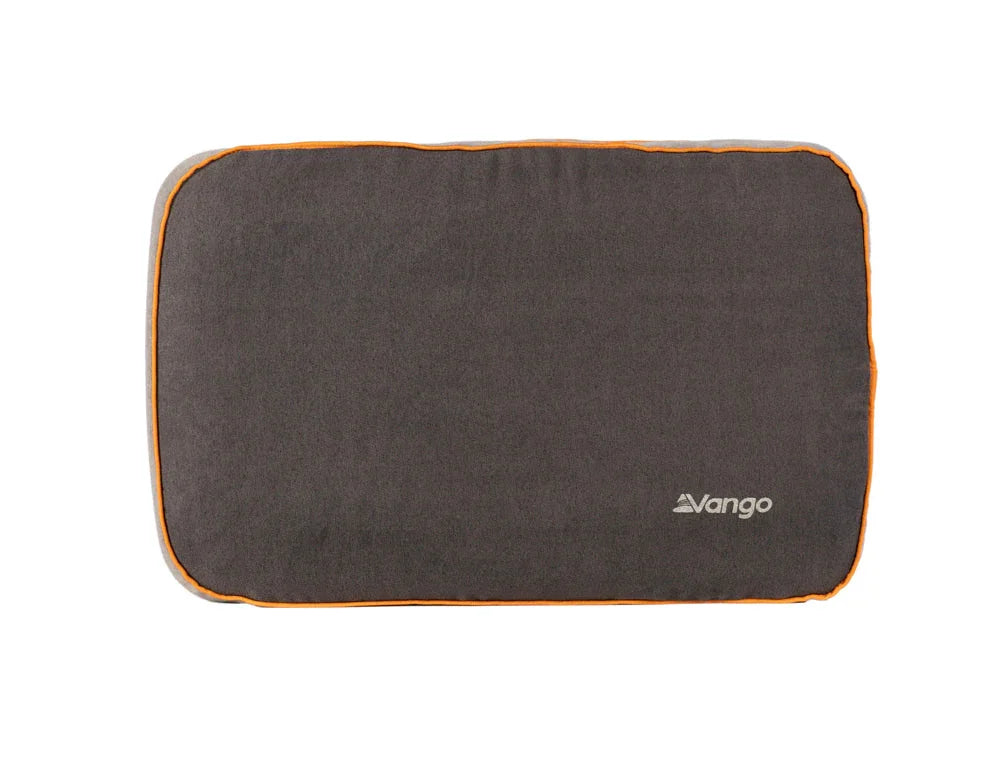 Vango camping pillow with orange trim, ideal for outdoor adventures and motorhome travel