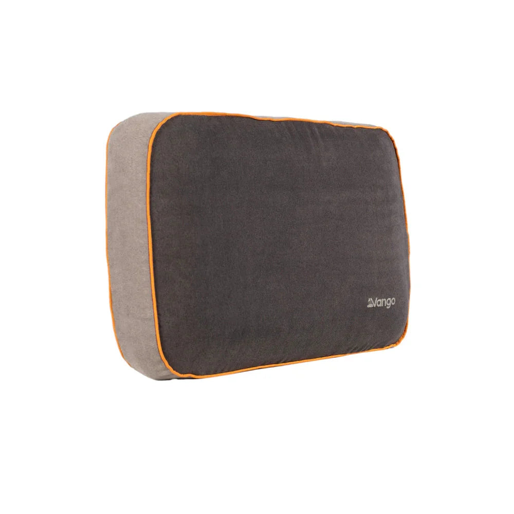 Vango camping pillow with gray and orange trim for outdoor adventures