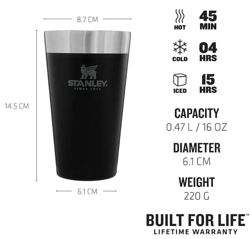 Stanley Stacking Beer Pint 0.47lt Black