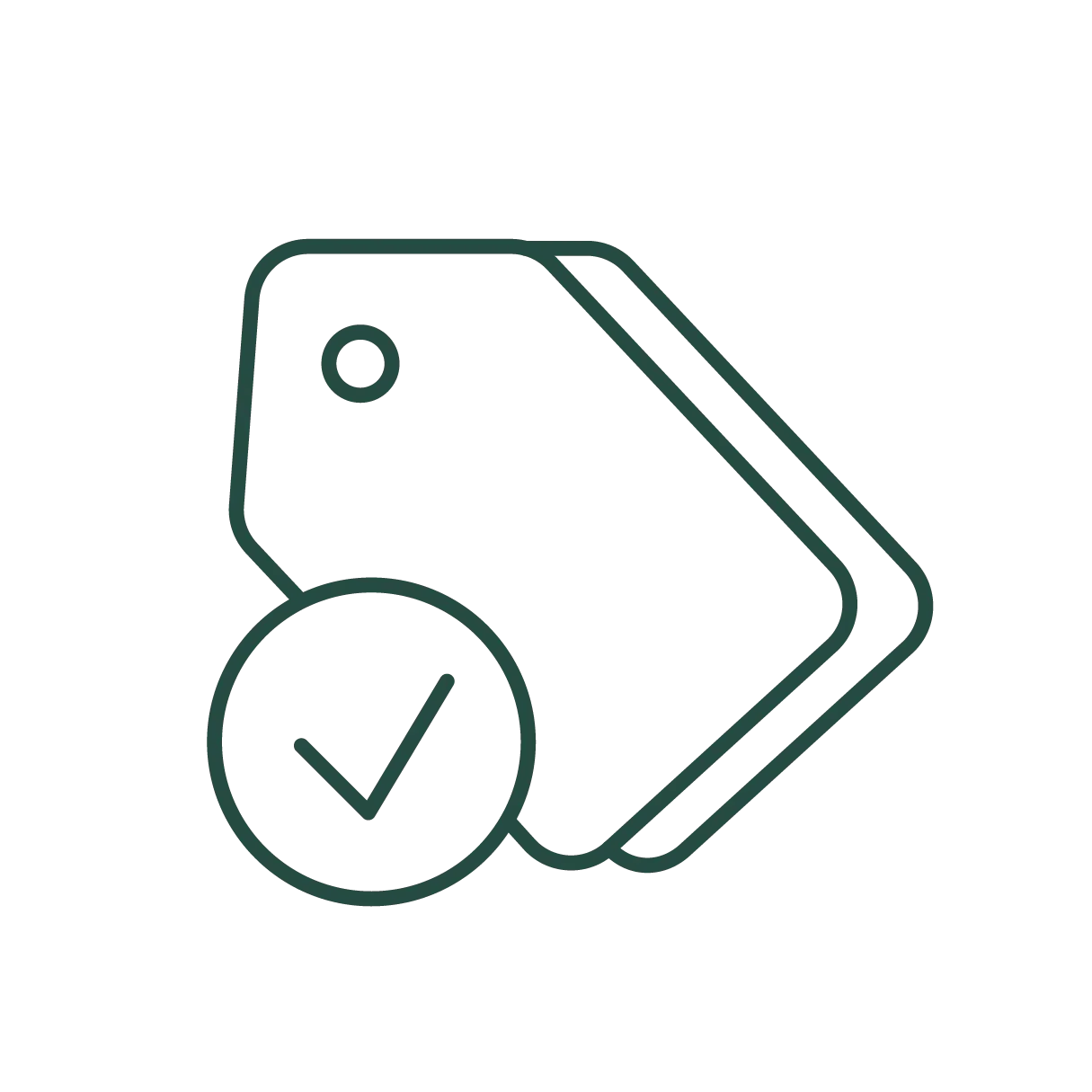 Icon of a checkmark on a white background