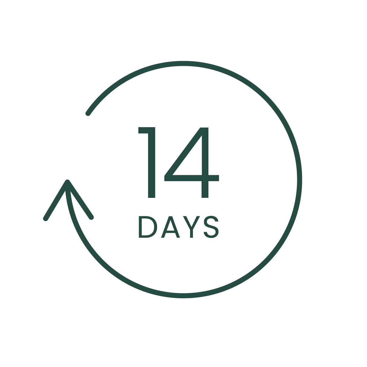 14 days return policy icon for outdoor gear and camping equipment