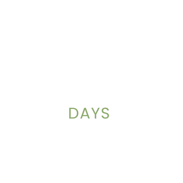 DAYS text in green on white background