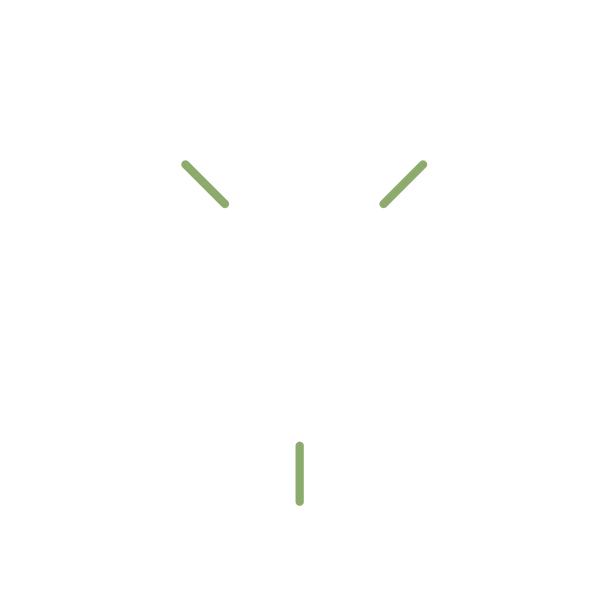Green minimalist icon with three lines on white background