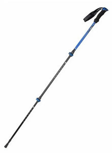 Blue and black adjustable trekking pole for hiking and outdoor adventures