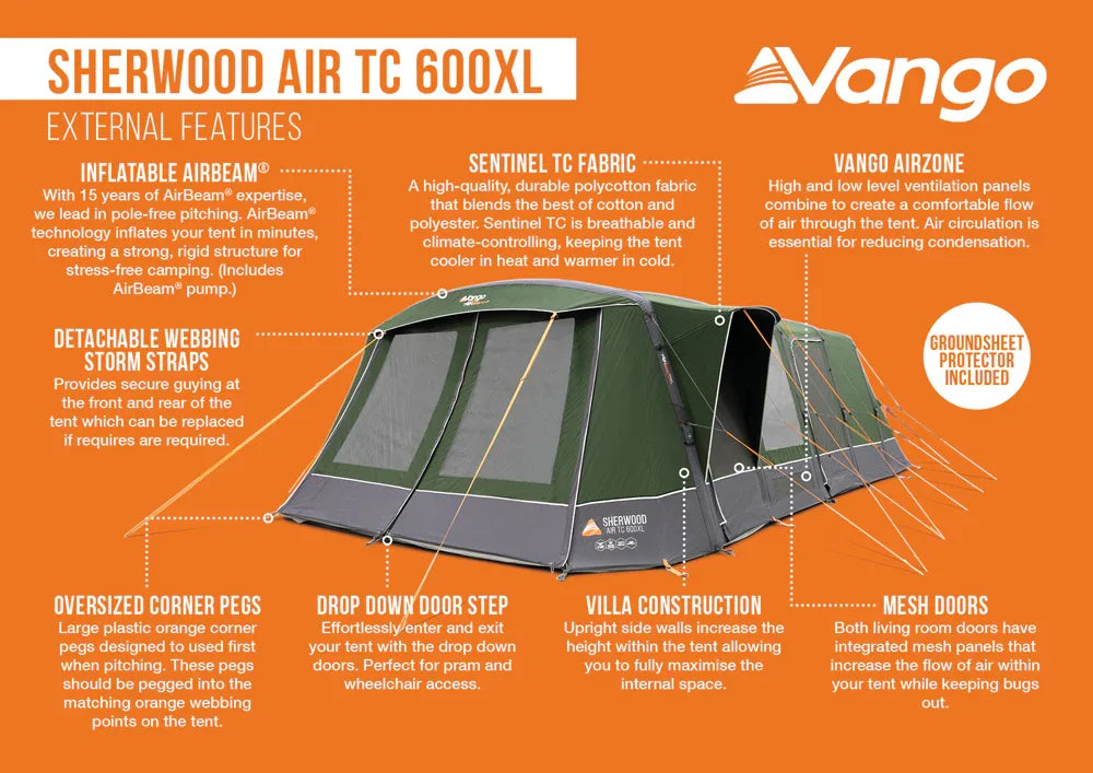 Vango Sherwood Air 600XL TC Tent Package 2026