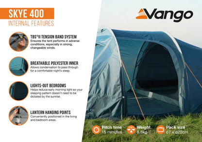 Vango Skye 400 Tent Deep Blue 2026