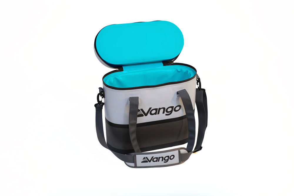 Vango cooler bag with turquoise interior on a white background