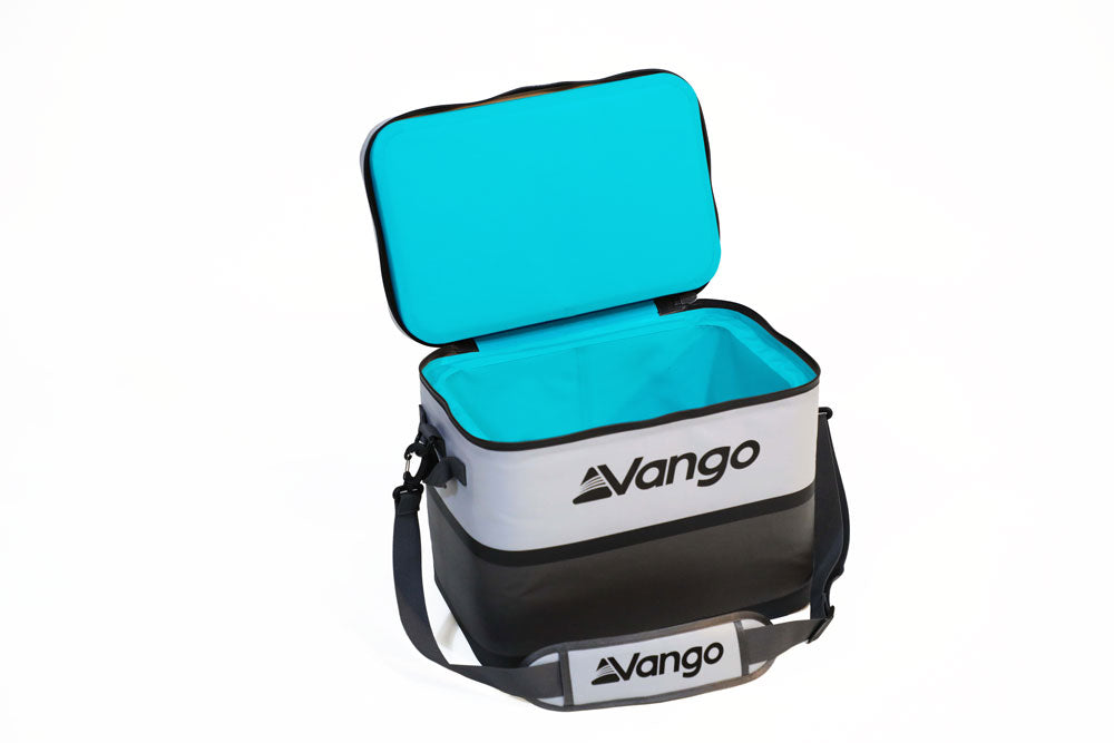 Vango bag with turquoise interior on a white background