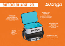 Vango soft cooler large with 20L capacity on an orange background
