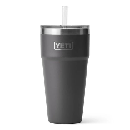 YETI insulated tumbler with straw lid for outdoor adventures