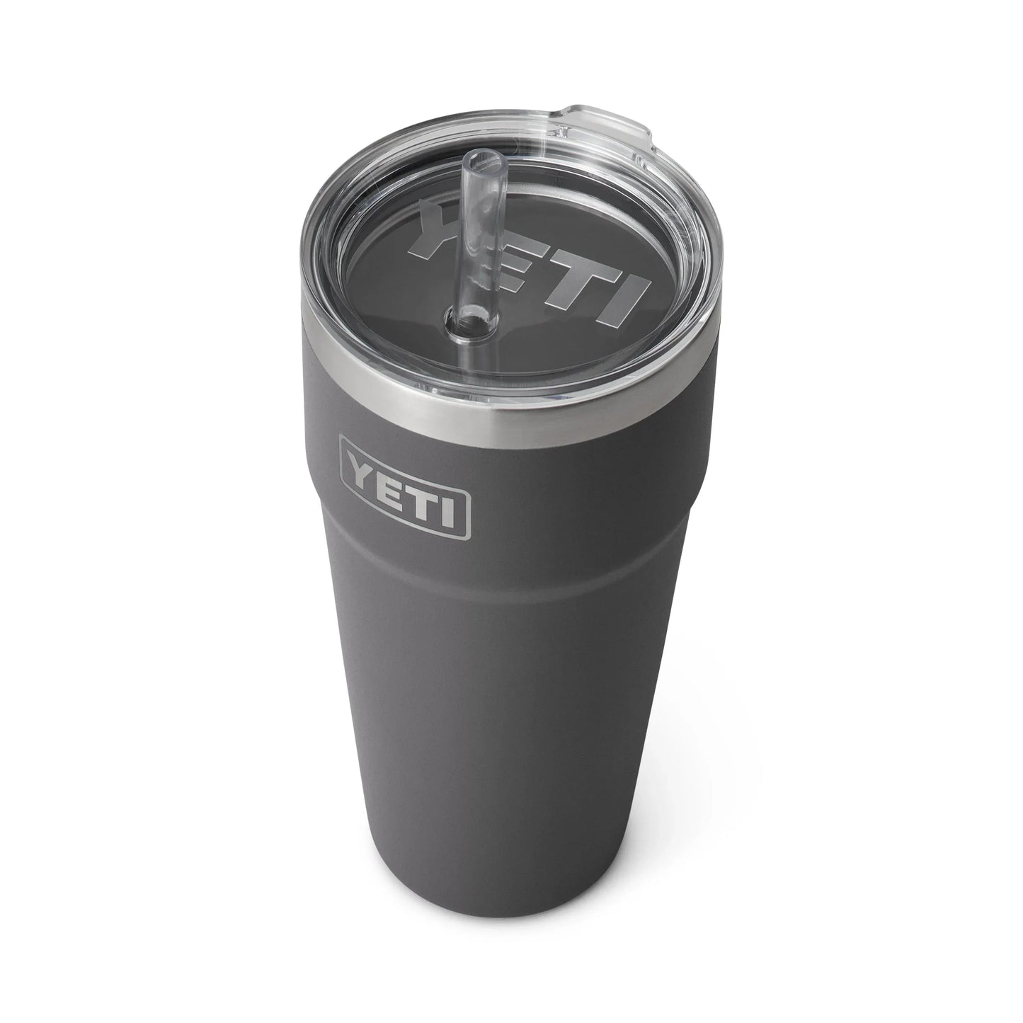 YETI insulated tumbler with straw lid for outdoor adventures