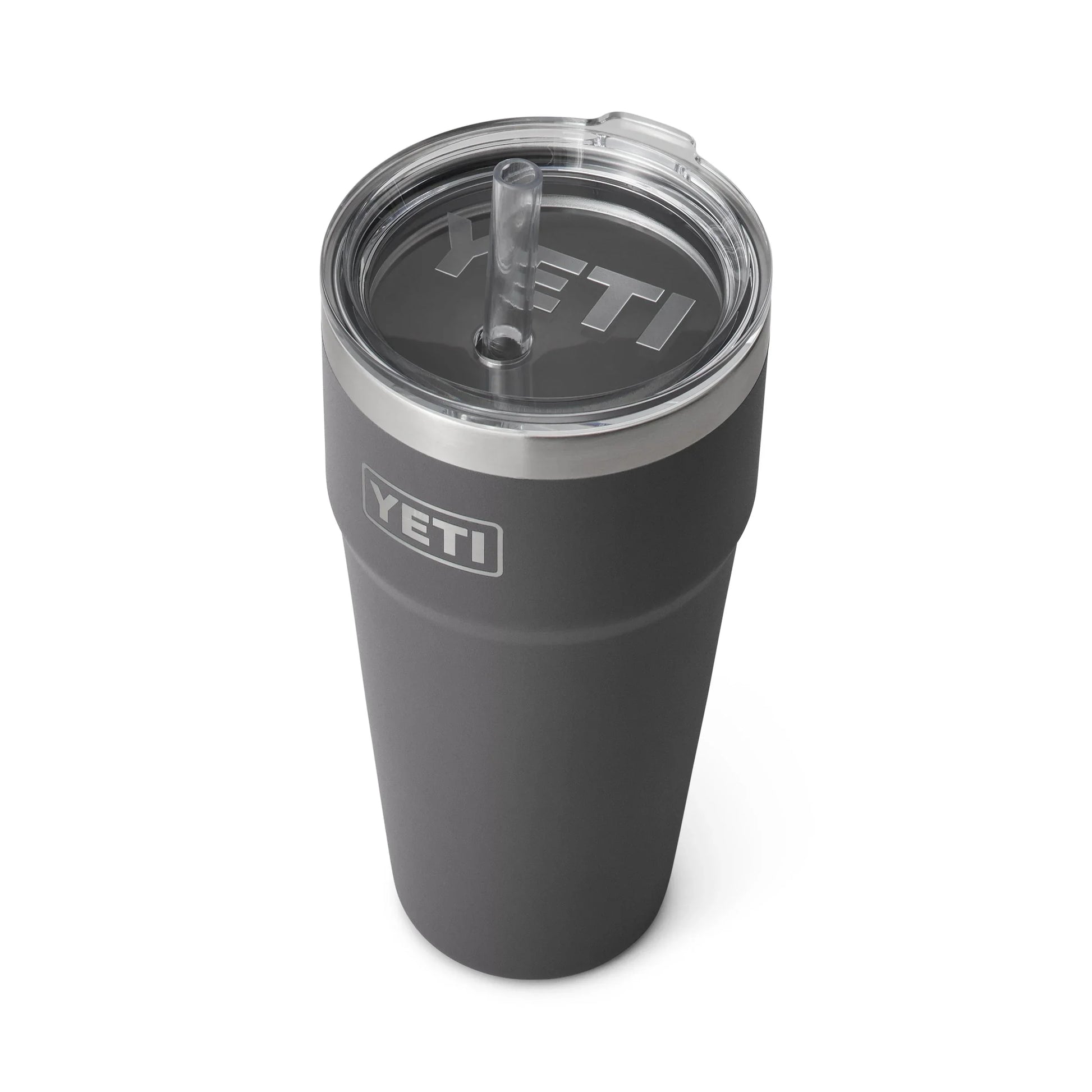 YETI insulated tumbler with straw lid for outdoor adventures