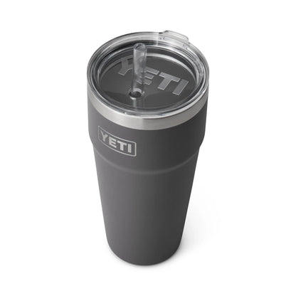 YETI insulated tumbler with straw lid for outdoor adventures
