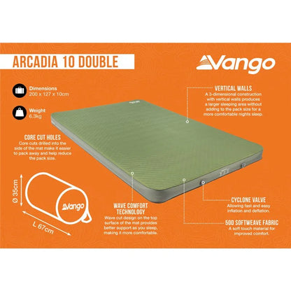 Vango Arcadia Double 10cm Self-Inflating Mattress Olive