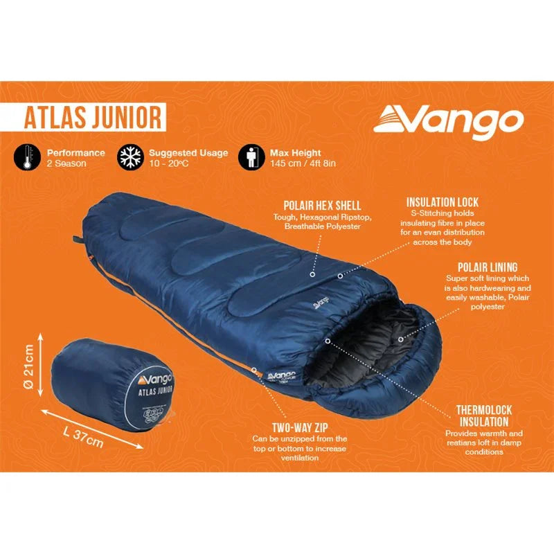 Vango Atlas Junior Sleeping Bag Ink Blue