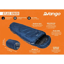Vango Atlas Junior Sleeping Bag Ink Blue